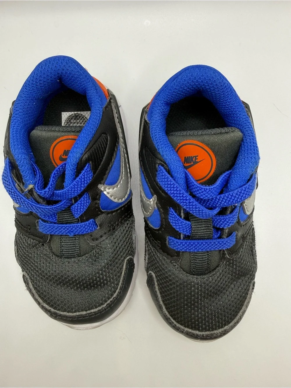 Nike Kids Black and Royal Blue Lace-Up Sneakers